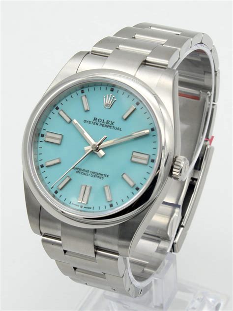 rolex turquoise watch|Rolex with turquoise face.